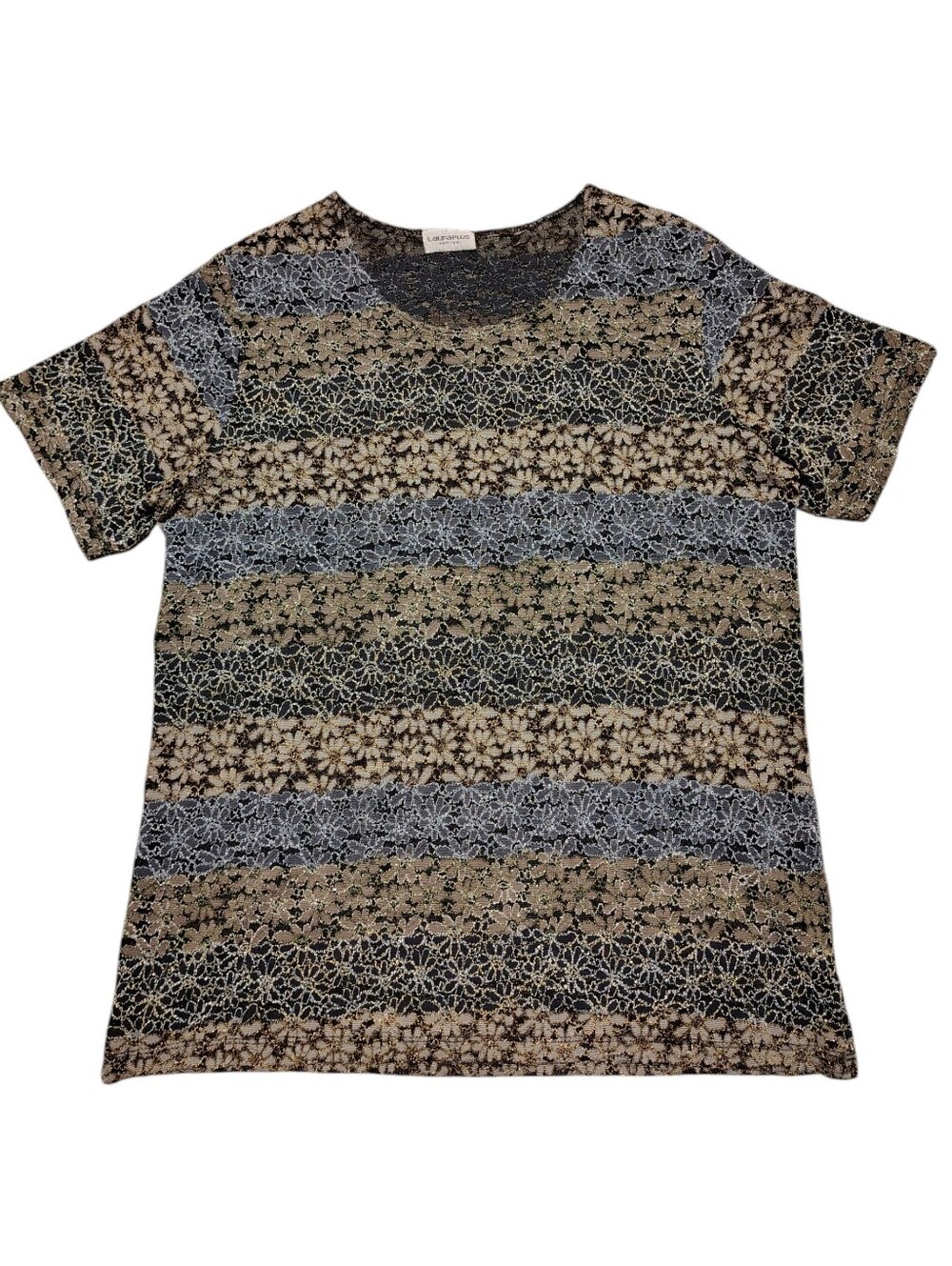 LauraPlus Petites Lace Top – XL – Blue Grey Black Shimmer